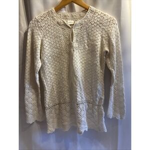 Women's Emma & James White Crochet Full sleeve Top Size XL Boho Festival